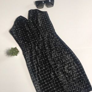 Club Dress Vinyl Like Stretch Geometric Print